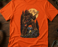 Bigfoot Playing Electric Guitar T-Shirt | Sasquatch Moon Forest Rock Tee