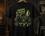 Earth Sucks skull rock band tee | Rock & Roll graphic T-Shirt