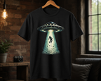 Alien Abduction Beam T-Shirt | UFO Abducting Person Graphic
