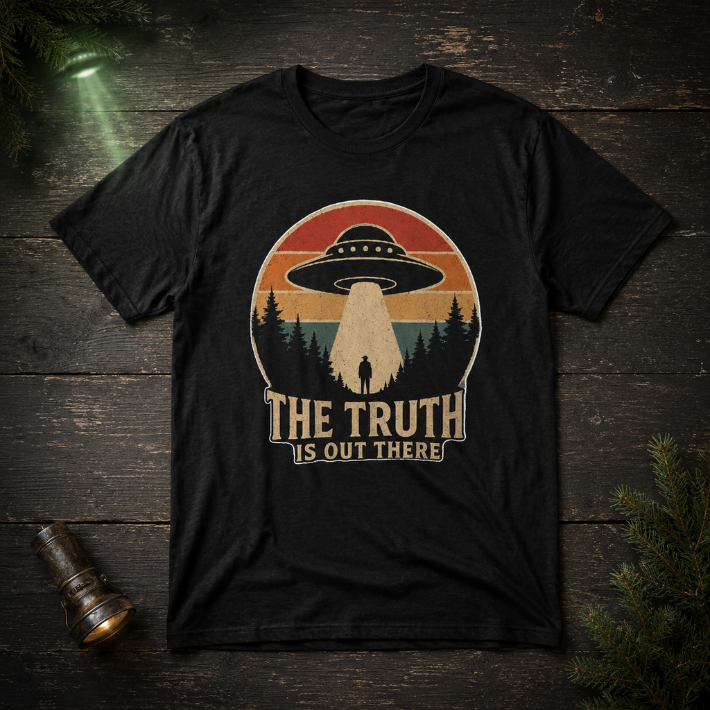 The Truth Is Out There UFO Tee | Alien Abduction Vintage Sunset