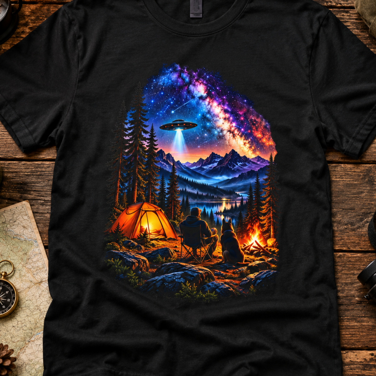 Camping Under the Stars Mountain Adventure T-Shirt