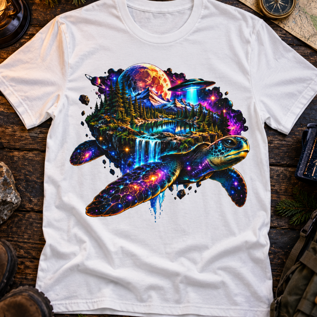 Colorful Cosmic Turtle T-Shirt