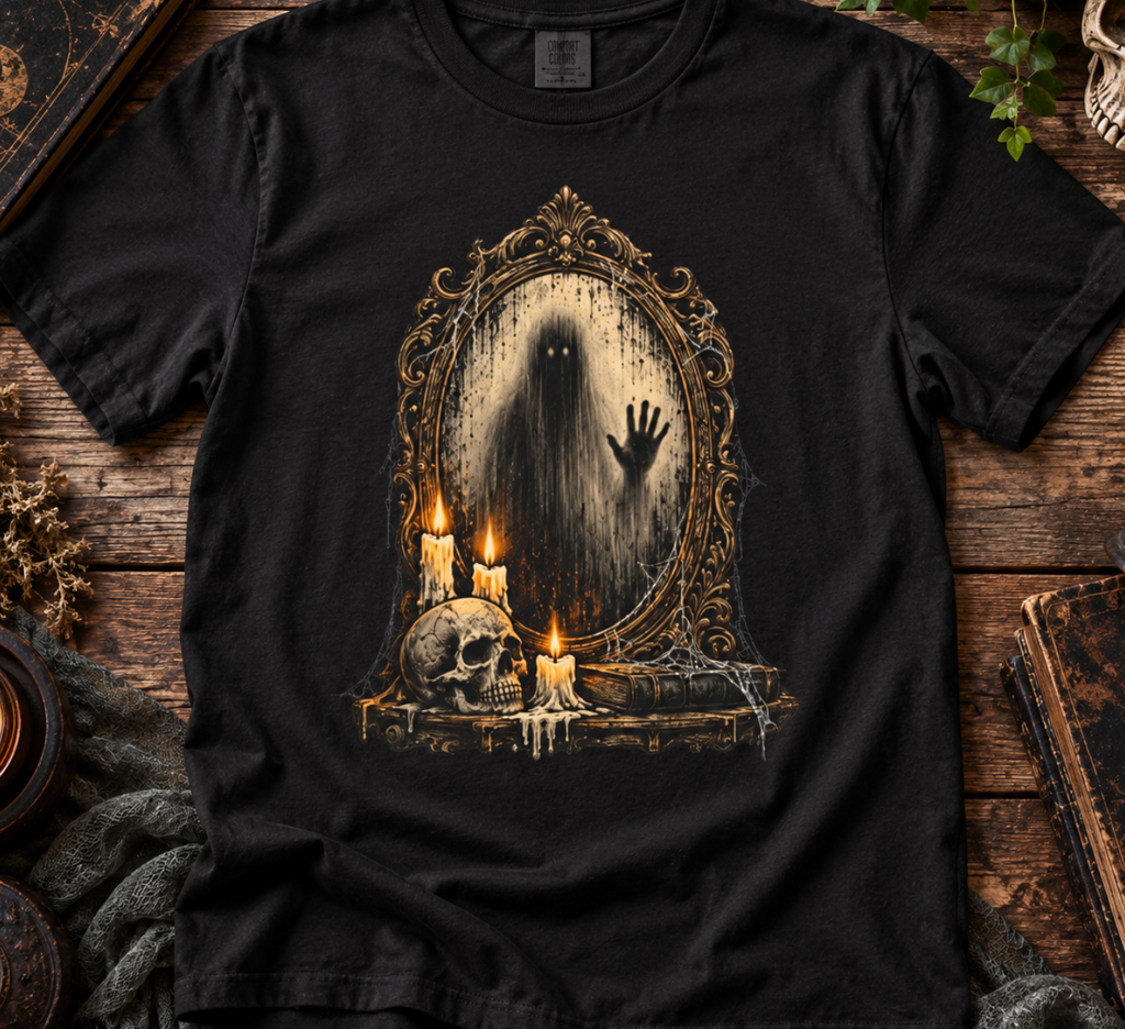 Gothic Haunted Mirror Halloween T-Shirt