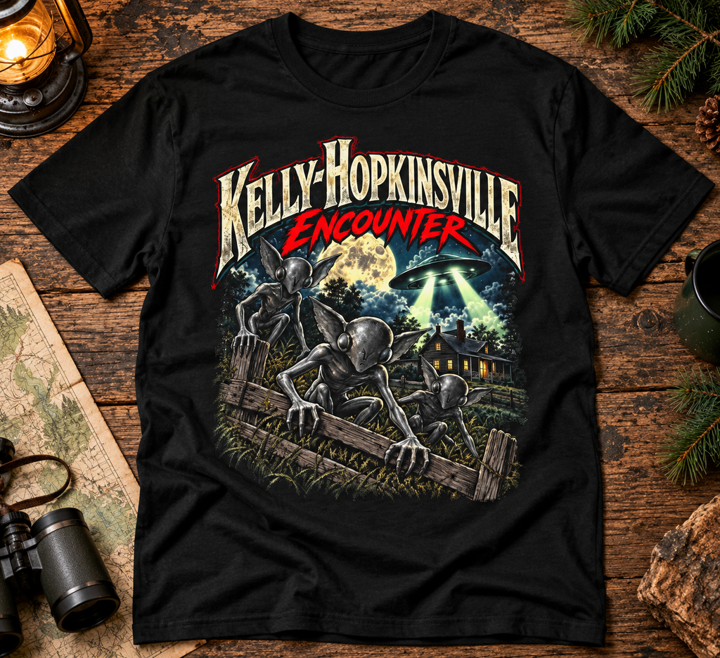 Kelly-Hopkinsville Encounter Alien Mystery Graphic T-Shirt