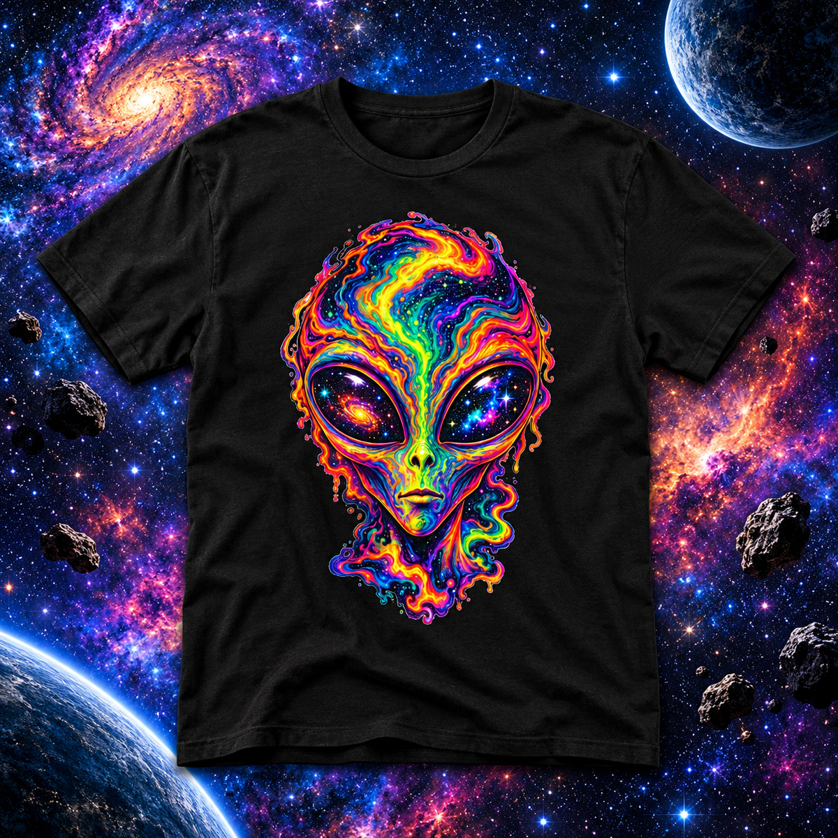 Colorful Psychedelic Alien T-Shirt