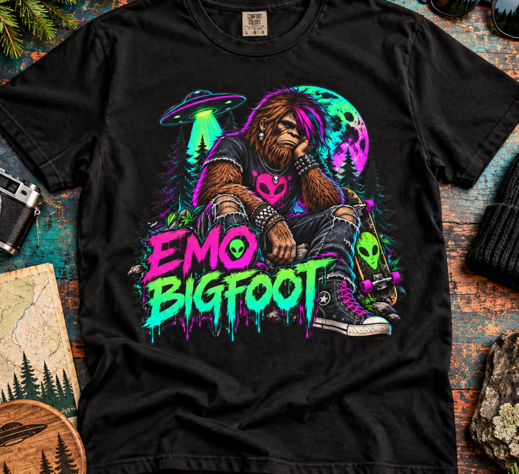 Emo Bigfoot Graphic T-Shirt
