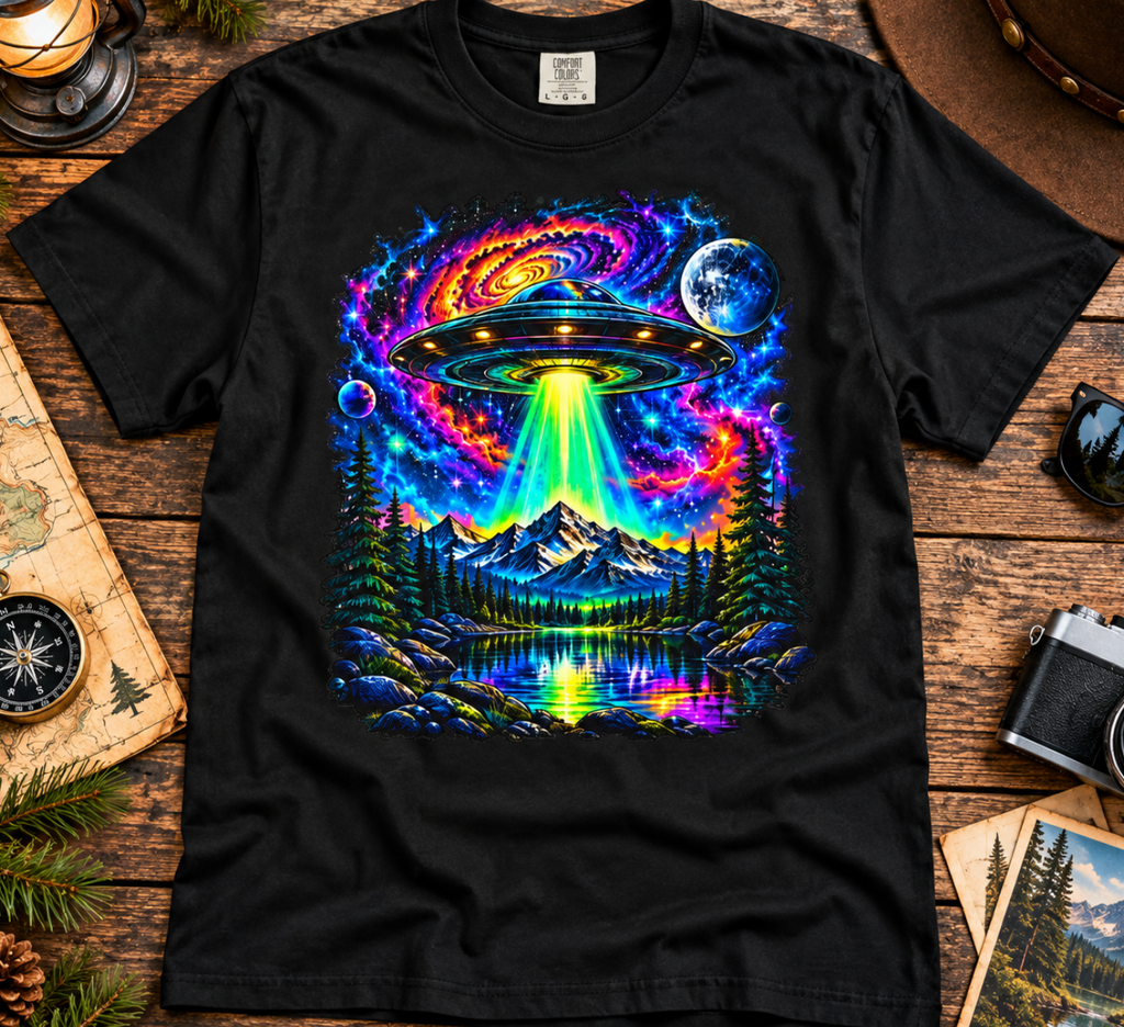 Cosmic UFO Alien Abduction T-Shirt