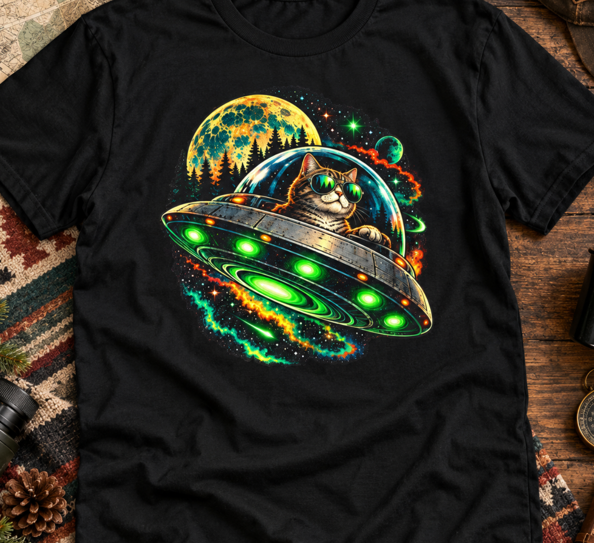 UFO Cat Cruising the Galaxy T-Shirt