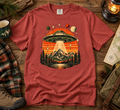 UFO Mountain Sunset Graphic T-Shirt