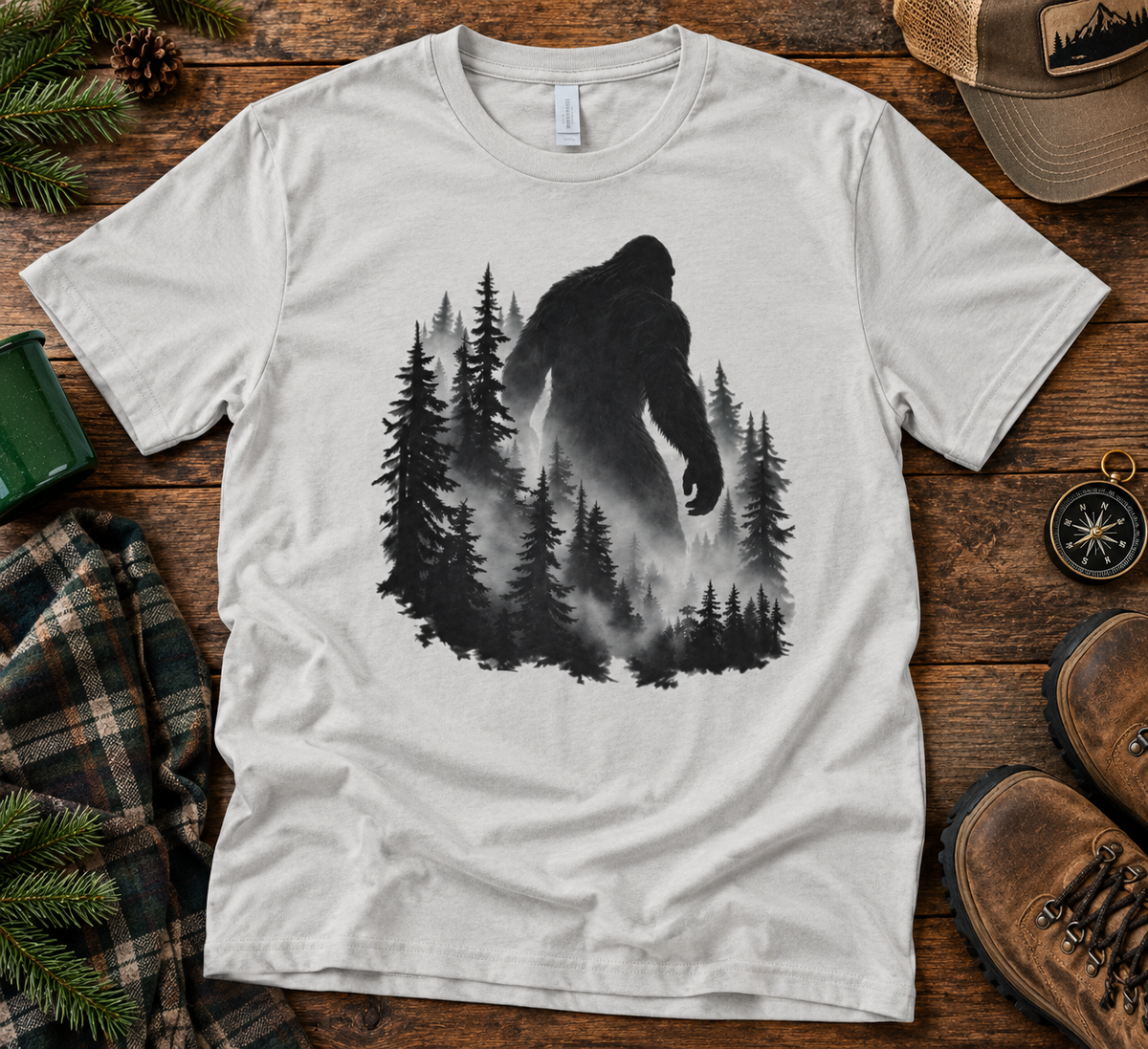 Bigfoot Forest Silhouette T-Shirt