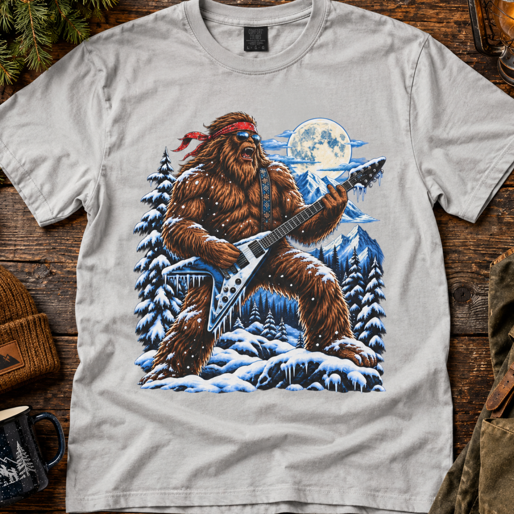 Bigfoot Electric Guitar Forest Moon T-Shirt