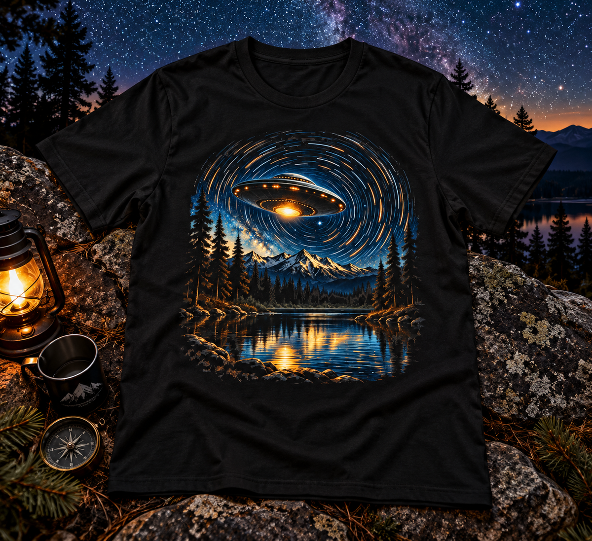 Galaxy Mountain Lake T-Shirt