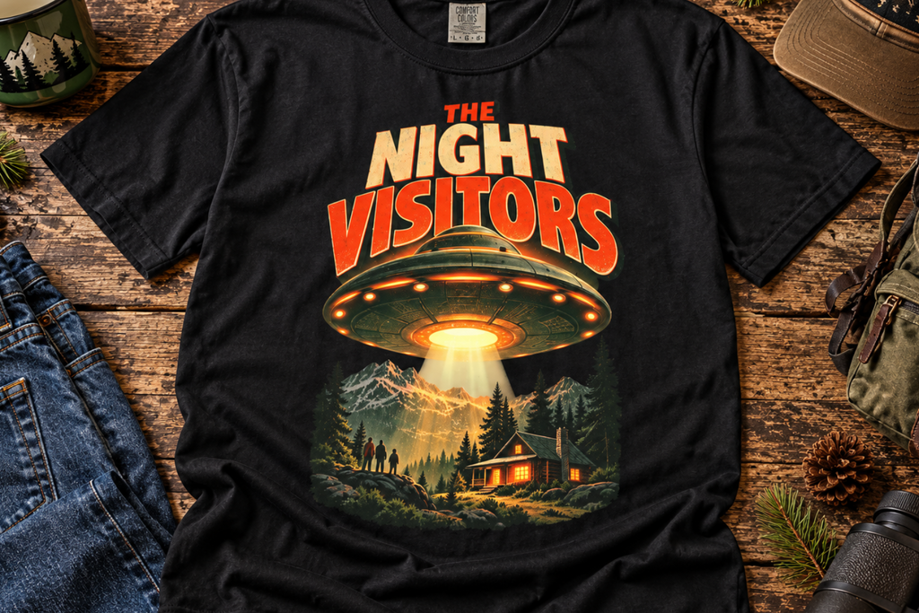 Night Visitors UFO Abduction Camping T-Shirt