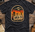 Area 51 Vintage Stone Washed Tee — Retro UFO Graphic Crewneck