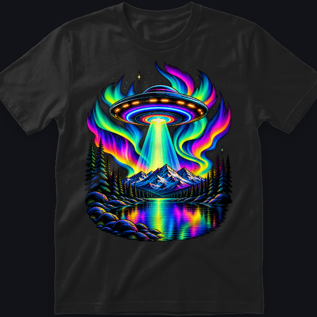 Neon UFO Abduction T-Shirt